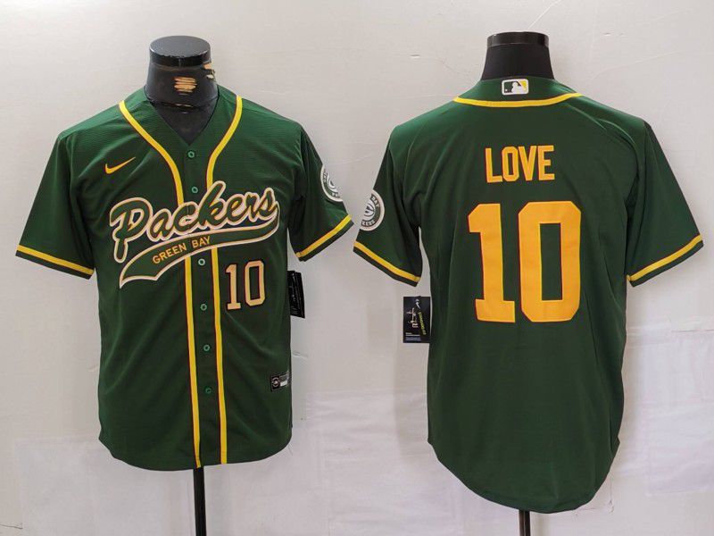 Men Green Bay Packers 10 Love Green Joint Name 2024 Nike Limited NFL Jersey style 7031